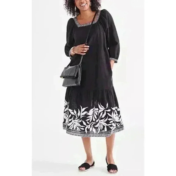 Style Co Womens Greta Garden Square‎ Neck Garden Black XS - Picture 1 of 7